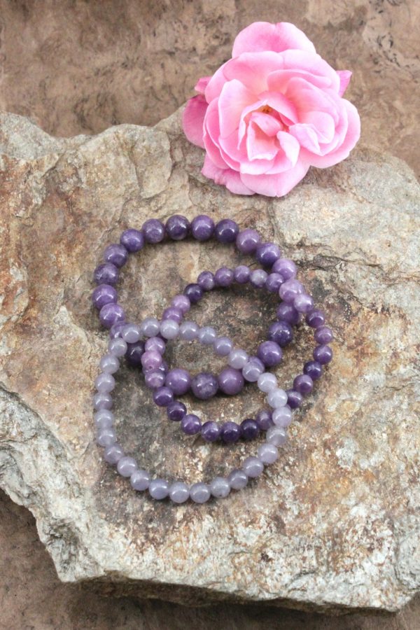 Bracelet Lépidolite bleue lila