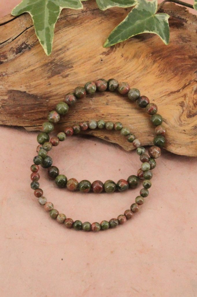 bracelet élastique en unakite