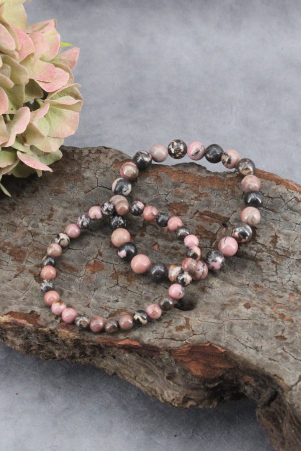 bracelet élastique en rhodonite