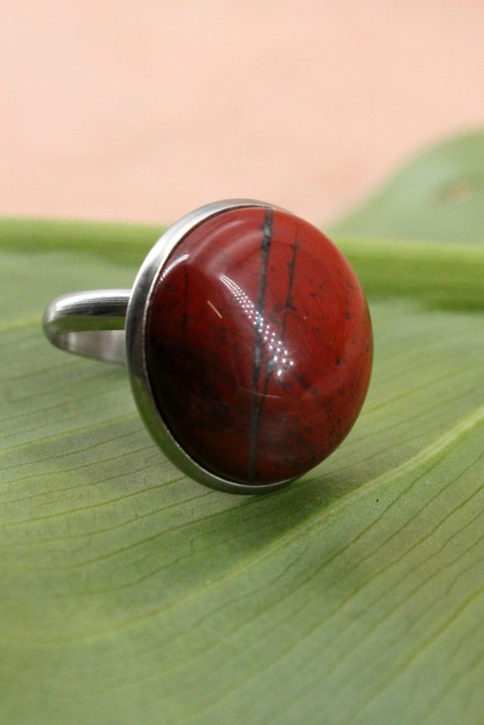 Bague sertie Jaspe Rouge 20mm