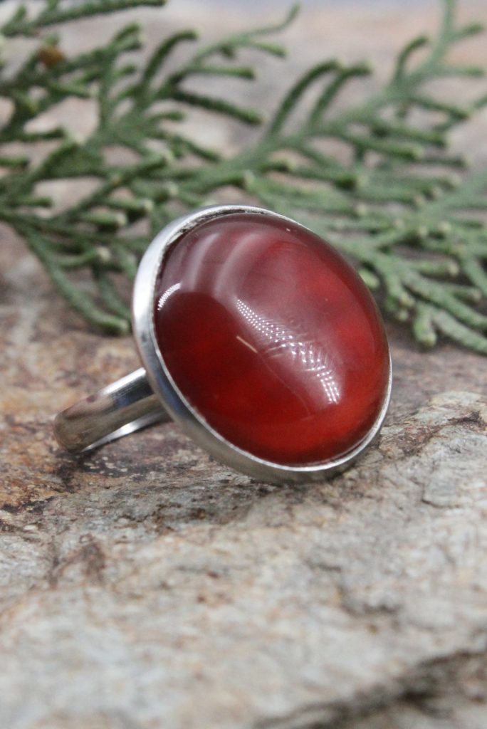 Bague sertie Cornaline 20mm