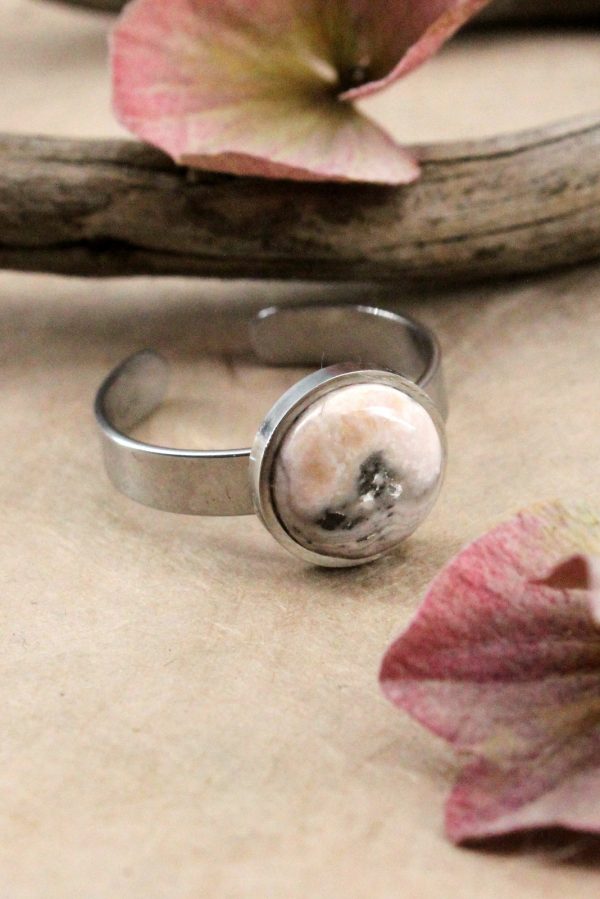 Bague sertie Rhodochrosite 10mm